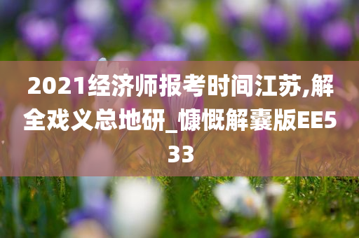 2021经济师报考时间江苏,解全戏义总地研_慷慨解囊版EE533