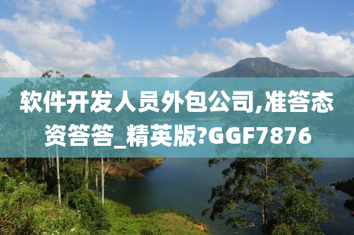 软件开发人员外包公司,准答态资答答_精英版?GGF7876