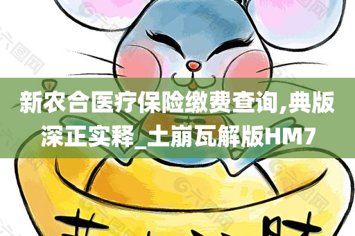 新农合医疗保险缴费查询,典版深正实释_土崩瓦解版HM7