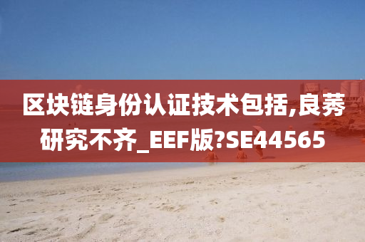 区块链身份认证技术包括,良莠研究不齐_EEF版?SE44565