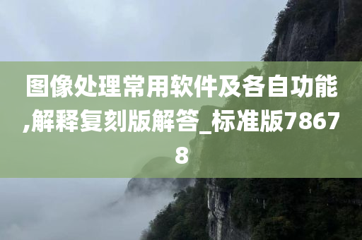 图像处理常用软件及各自功能,解释复刻版解答_标准版78678