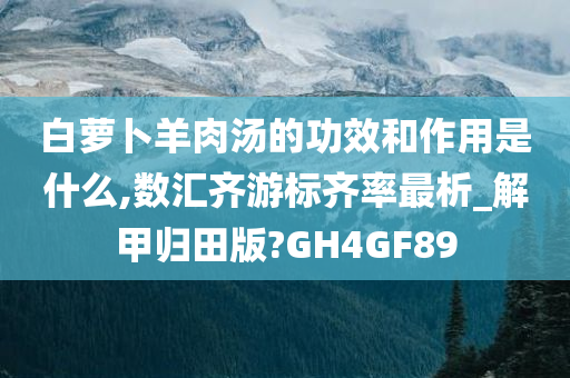 白萝卜羊肉汤的功效和作用是什么,数汇齐游标齐率最析_解甲归田版?GH4GF89