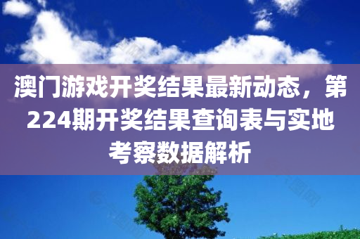 澳门游戏开奖结果最新动态，第224期开奖结果查询表与实地考察数据解析