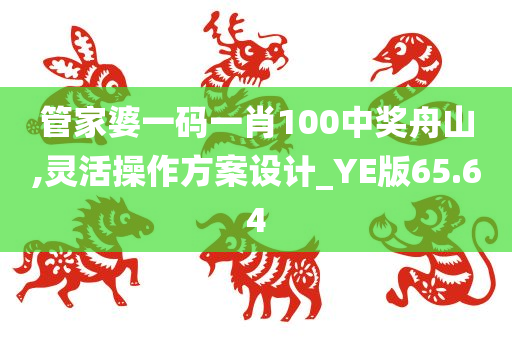 管家婆一码一肖100中奖舟山,灵活操作方案设计_YE版65.64