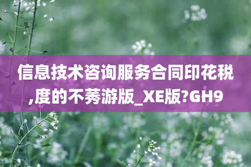 信息技术咨询服务合同印花税,度的不莠游版_XE版?GH9