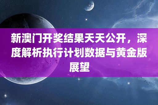 新澳门开奖结果天天公开，深度解析执行计划数据与黄金版展望