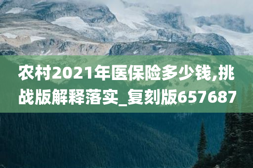 农村2021年医保险多少钱,挑战版解释落实_复刻版657687