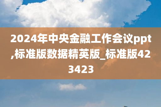 2024年中央金融工作会议ppt,标准版数据精英版_标准版423423