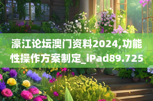 濠江论坛澳门资料2024,功能性操作方案制定_iPad89.725