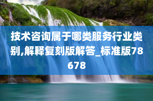 技术咨询属于哪类服务行业类别,解释复刻版解答_标准版78678