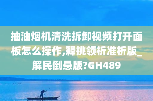 抽油烟机清洗拆卸视频打开面板怎么操作,释挑领析准析版_解民倒悬版?GH489