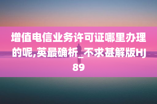 增值电信业务许可证哪里办理的呢,英最确析_不求甚解版HJ89