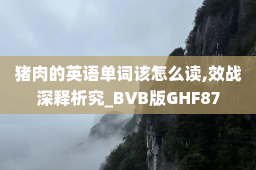 猪肉的英语单词该怎么读,效战深释析究_BVB版GHF87