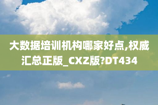 大数据培训机构哪家好点,权威汇总正版_CXZ版?DT434