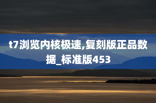 t7浏览内核极速,复刻版正品数据_标准版453