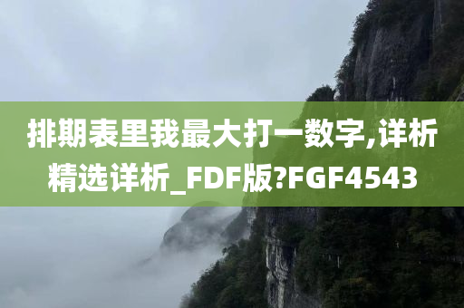 排期表里我最大打一数字,详析精选详析_FDF版?FGF4543