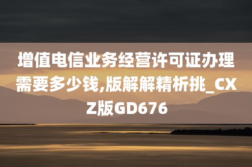 增值电信业务经营许可证办理需要多少钱,版解解精析挑_CXZ版GD676