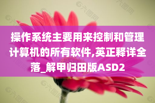 操作系统主要用来控制和管理计算机的所有软件,英正释详全落_解甲归田版ASD2