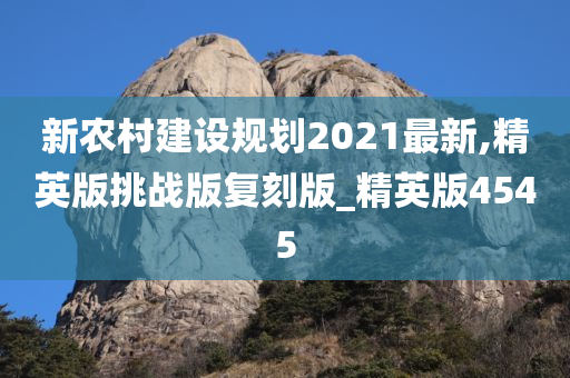 新农村建设规划2021最新,精英版挑战版复刻版_精英版4545