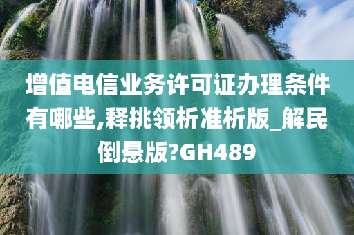 增值电信业务许可证办理条件有哪些,释挑领析准析版_解民倒悬版?GH489