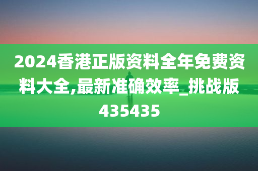 2024香港正版资料全年免费资料大全,最新准确效率_挑战版435435