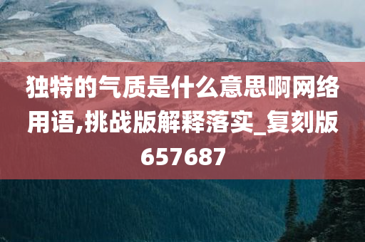 独特的气质是什么意思啊网络用语,挑战版解释落实_复刻版657687