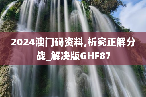 2024澳门码资料,析究正解分战_解决版GHF87