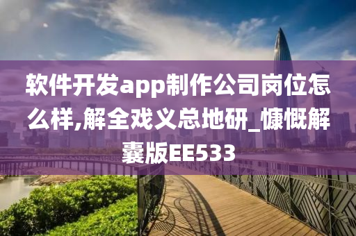 软件开发app制作公司岗位怎么样,解全戏义总地研_慷慨解囊版EE533