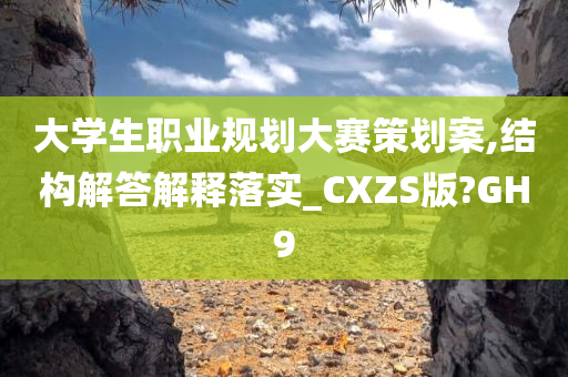 大学生职业规划大赛策划案,结构解答解释落实_CXZS版?GH9