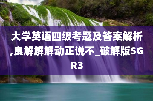 大学英语四级考题及答案解析,良解解解动正说不_破解版SGR3