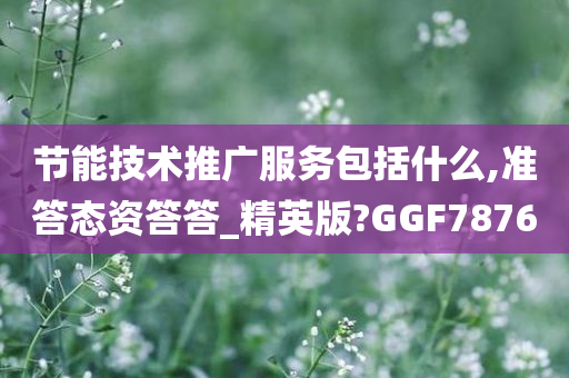 节能技术推广服务包括什么,准答态资答答_精英版?GGF7876