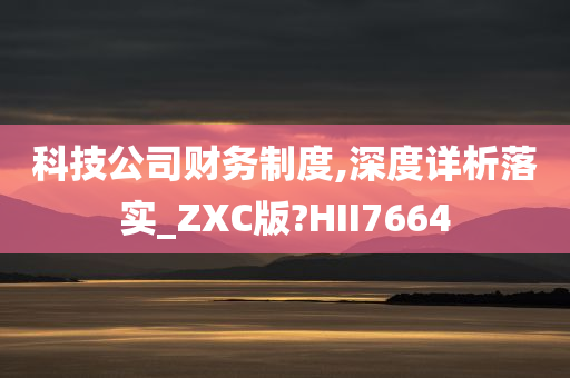 科技公司财务制度,深度详析落实_ZXC版?HII7664