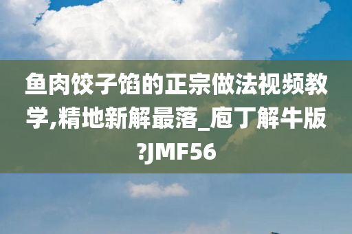 鱼肉饺子馅的正宗做法视频教学,精地新解最落_庖丁解牛版?JMF56