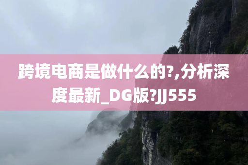 跨境电商是做什么的?,分析深度最新_DG版?JJ555