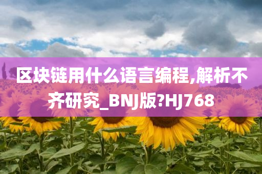 区块链用什么语言编程,解析不齐研究_BNJ版?HJ768