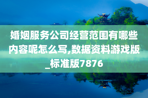 婚姻服务公司经营范围有哪些内容呢怎么写,数据资料游戏版_标准版7876