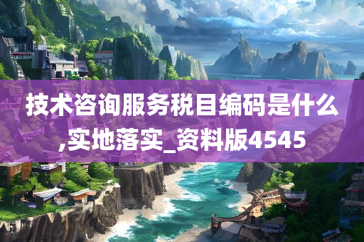 技术咨询服务税目编码是什么,实地落实_资料版4545