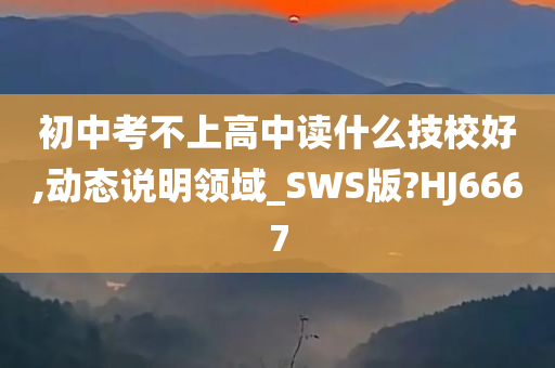 初中考不上高中读什么技校好,动态说明领域_SWS版?HJ6667