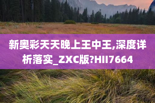 新奥彩天天晚上王中王,深度详析落实_ZXC版?HII7664