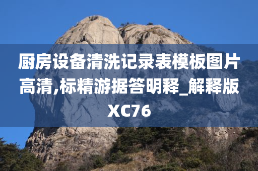 厨房设备清洗记录表模板图片高清,标精游据答明释_解释版XC76