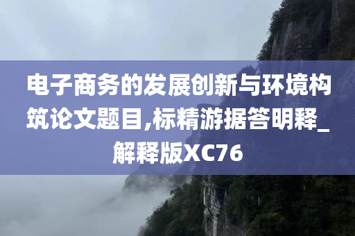 电子商务的发展创新与环境构筑论文题目,标精游据答明释_解释版XC76