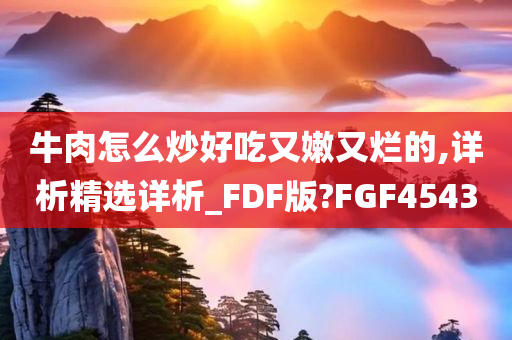 牛肉怎么炒好吃又嫩又烂的,详析精选详析_FDF版?FGF4543