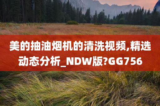 美的抽油烟机的清洗视频,精选动态分析_NDW版?GG756