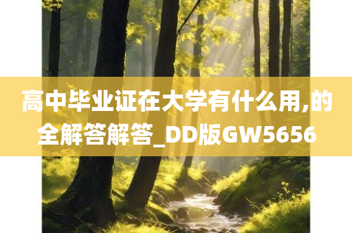 高中毕业证在大学有什么用,的全解答解答_DD版GW5656