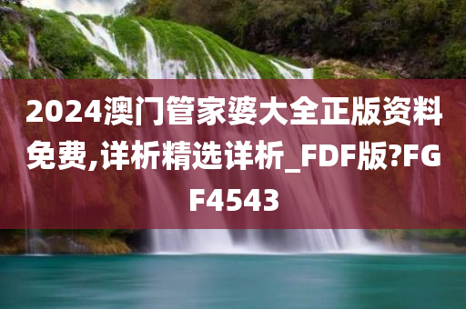 2024澳门管家婆大全正版资料免费,详析精选详析_FDF版?FGF4543