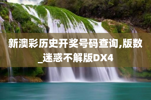 新澳彩历史开奖号码查询,版数_迷惑不解版DX4