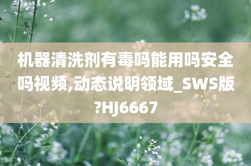 机器清洗剂有毒吗能用吗安全吗视频,动态说明领域_SWS版?HJ6667