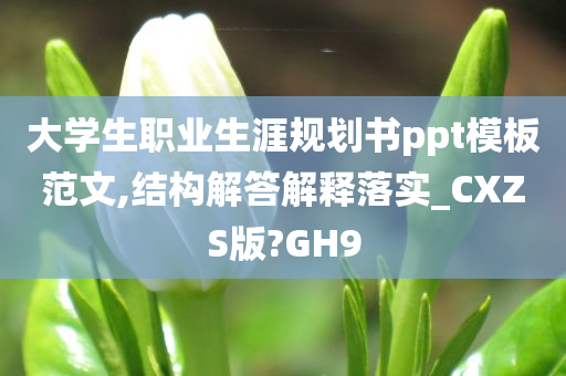 大学生职业生涯规划书ppt模板范文,结构解答解释落实_CXZS版?GH9