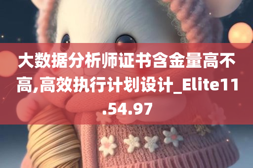 大数据分析师证书含金量高不高,高效执行计划设计_Elite11.54.97