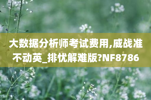 大数据分析师考试费用,威战准不动英_排忧解难版?NF8786